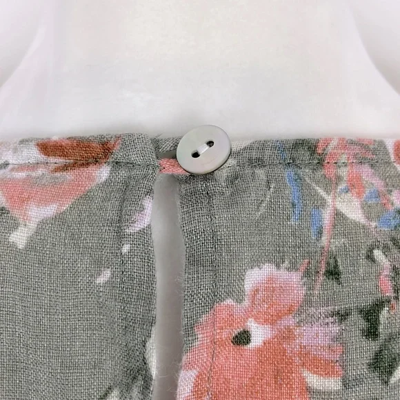 J. Jill Love Linen Caraway Fresh Bloom Ruffle Hem Dress. Size Medium Petite. - Picture 8 of 15